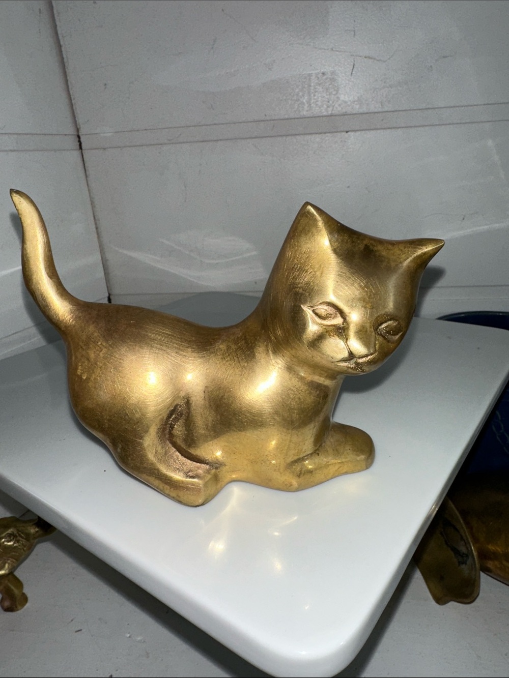 Vintage brass kitten